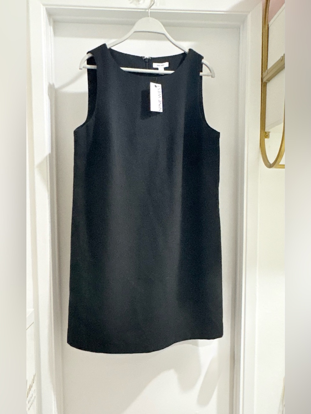Nine West Black Sleeveless Mini Shift Dress